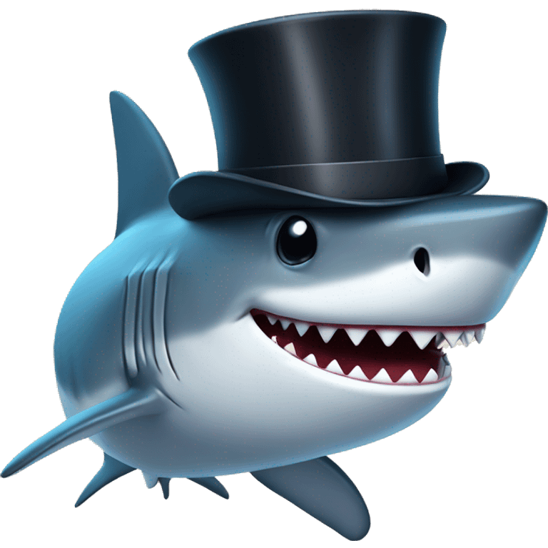 Shark with tophat emoji