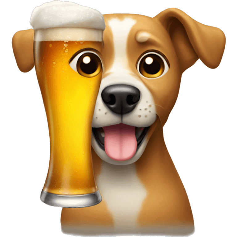 Dog drinking beer emoji