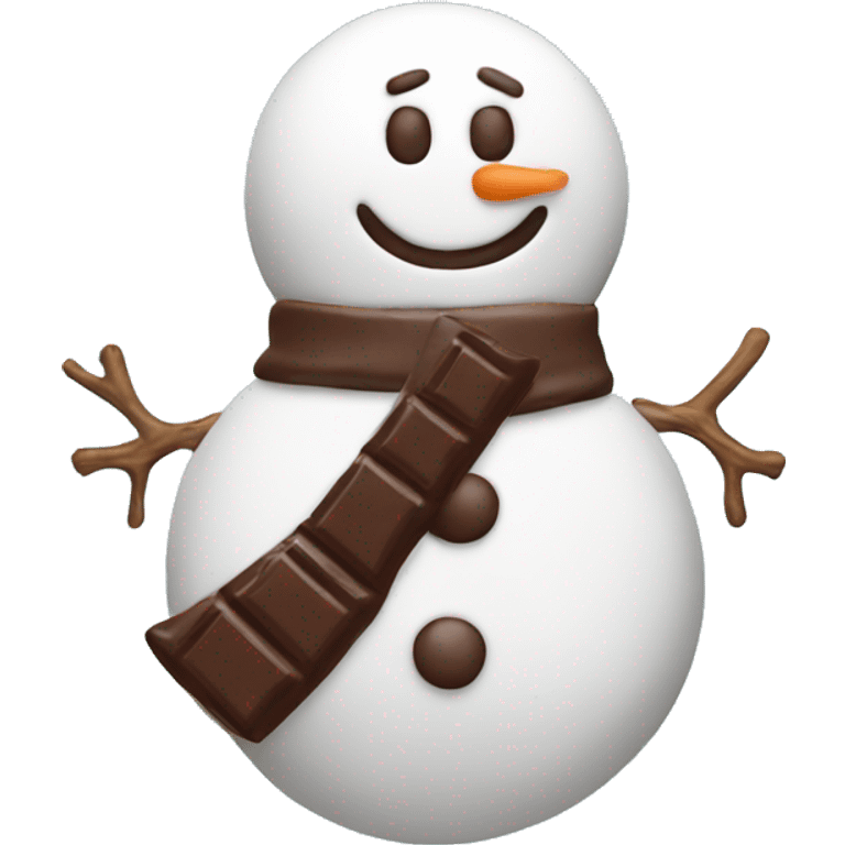 chocolate shaped snowman emoji