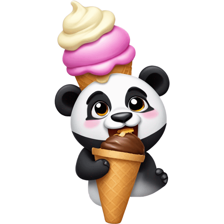 Panda eating ice cream emoji