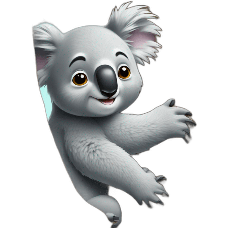 A tree hugging a koala emoji