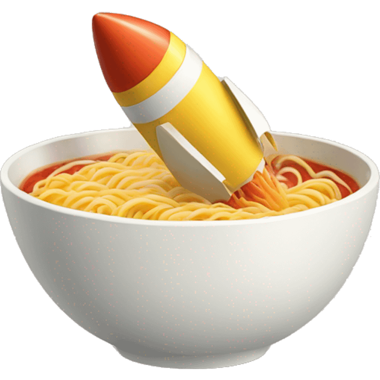 toy rocket in ramen bowl emoji