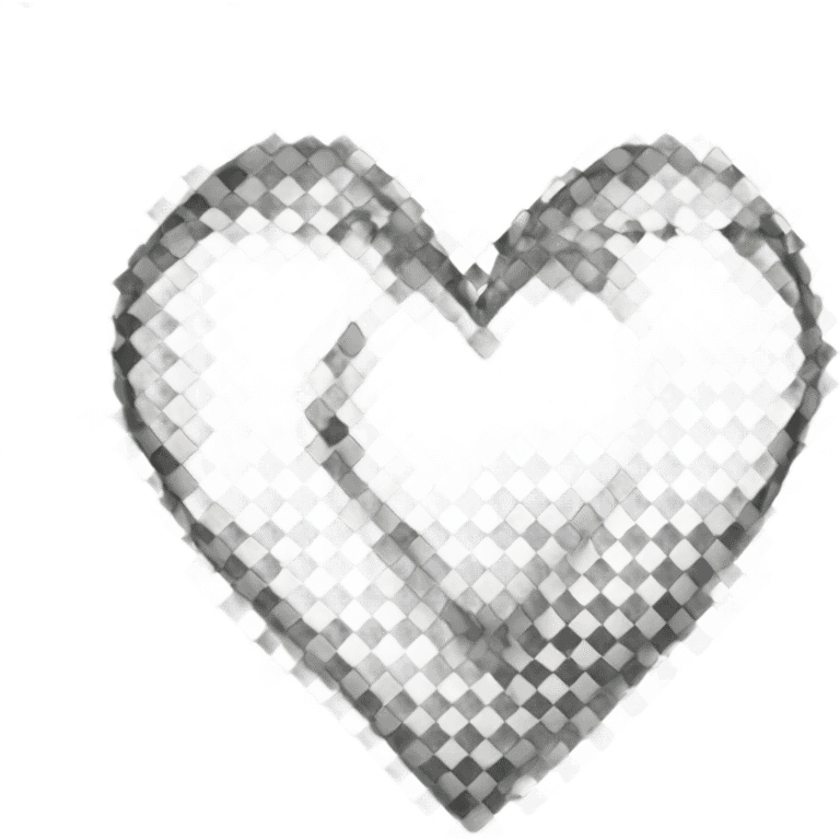 Black and white checkered heart  emoji