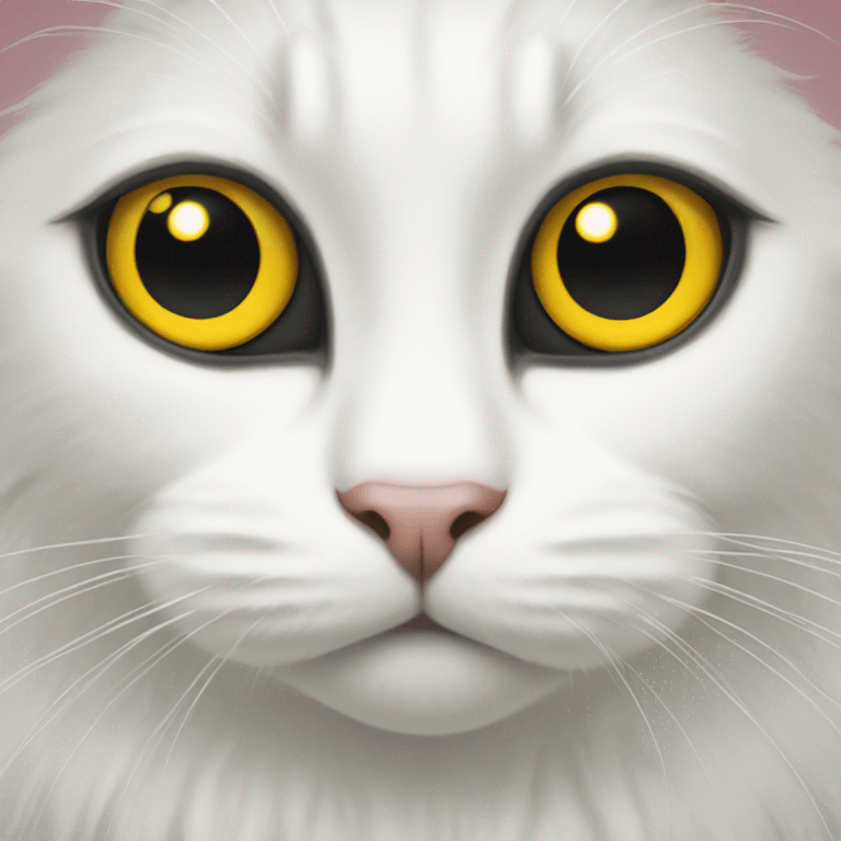 White and black cat with yellow eyes emoji