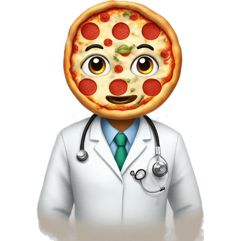 Pizza wearing ￼a stethoscope  emoji