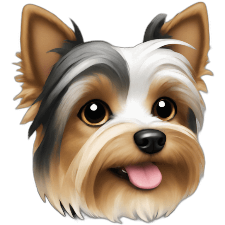 yorkie parti white black tan emoji