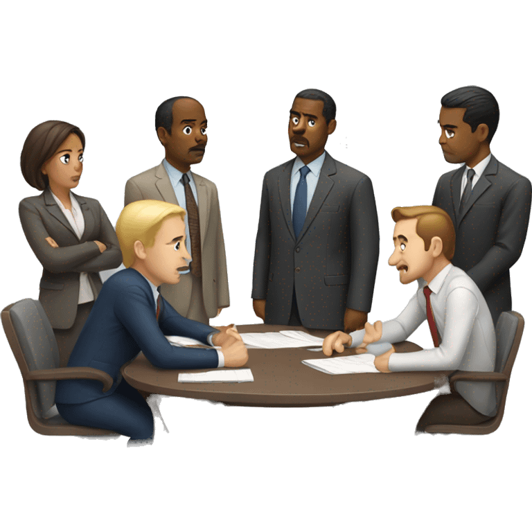 Tense meeting emoji