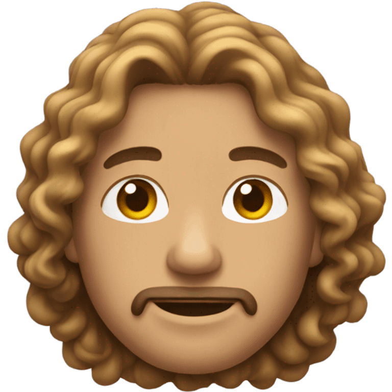 Guy with long curly hair up to shoulders emoji