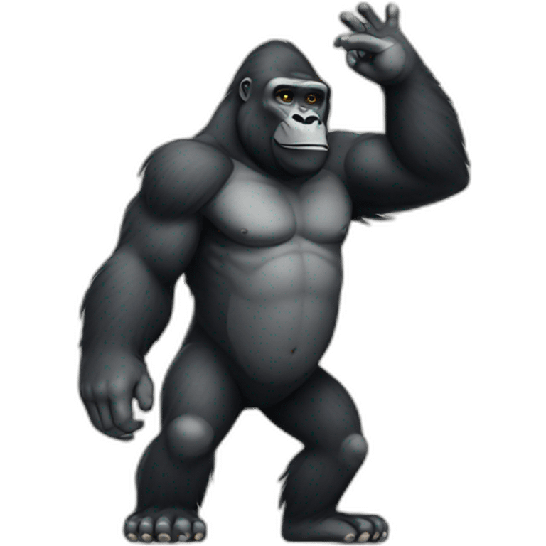 gorilla doing a salute emoji