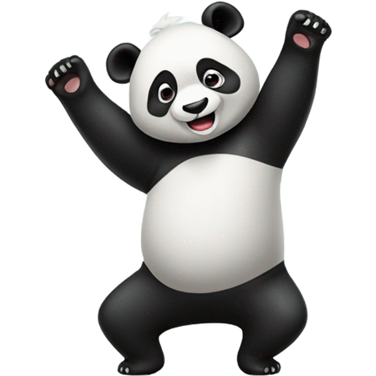 panda doing a handstand on saturn emoji