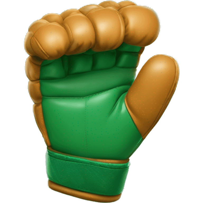 Punching glove shaped themed green dynamic gutiar emoji