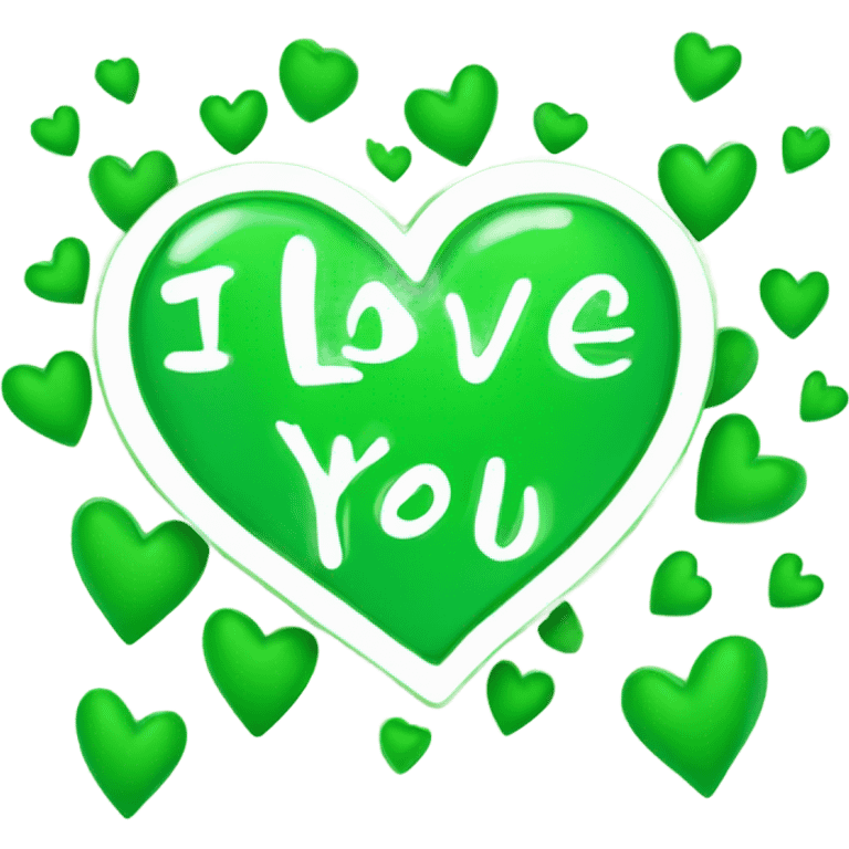 Green I love you emoji