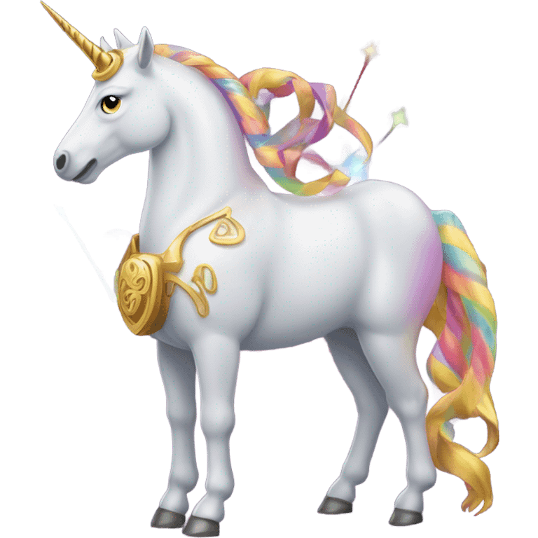 Unicorn with laser gun emoji