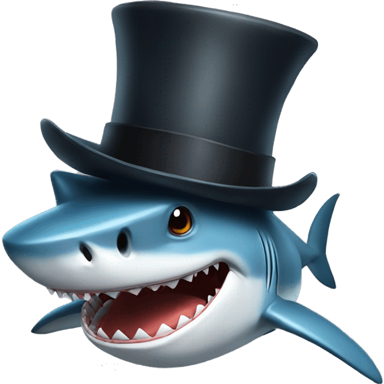 shark with tophat emoji