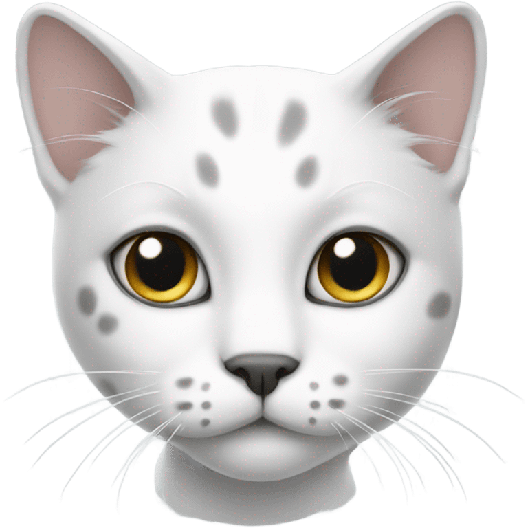 White cat with grey spots emoji