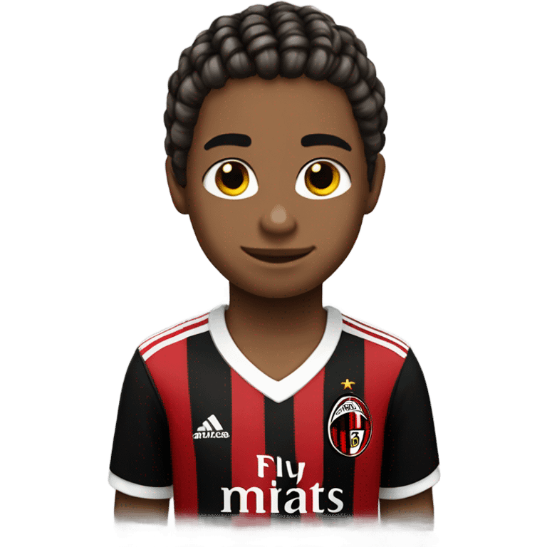 boy in braids wearing ac milan jersery emoji