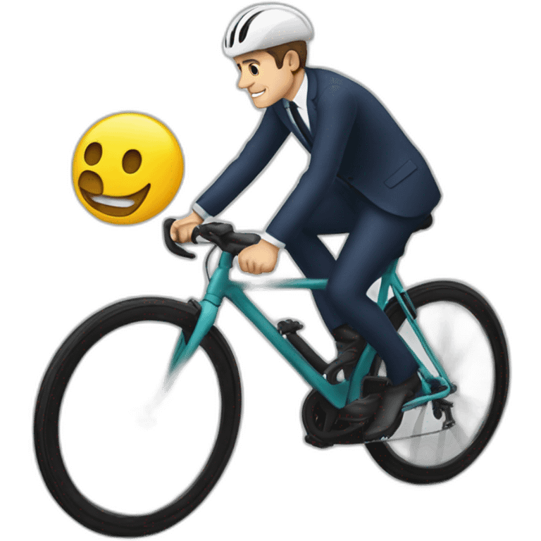 Macron à vélo  emoji