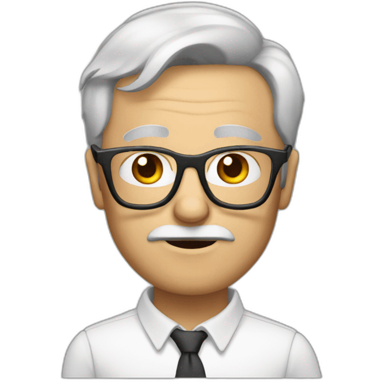 Older white with brown hair wearing glasses and thinking emoji