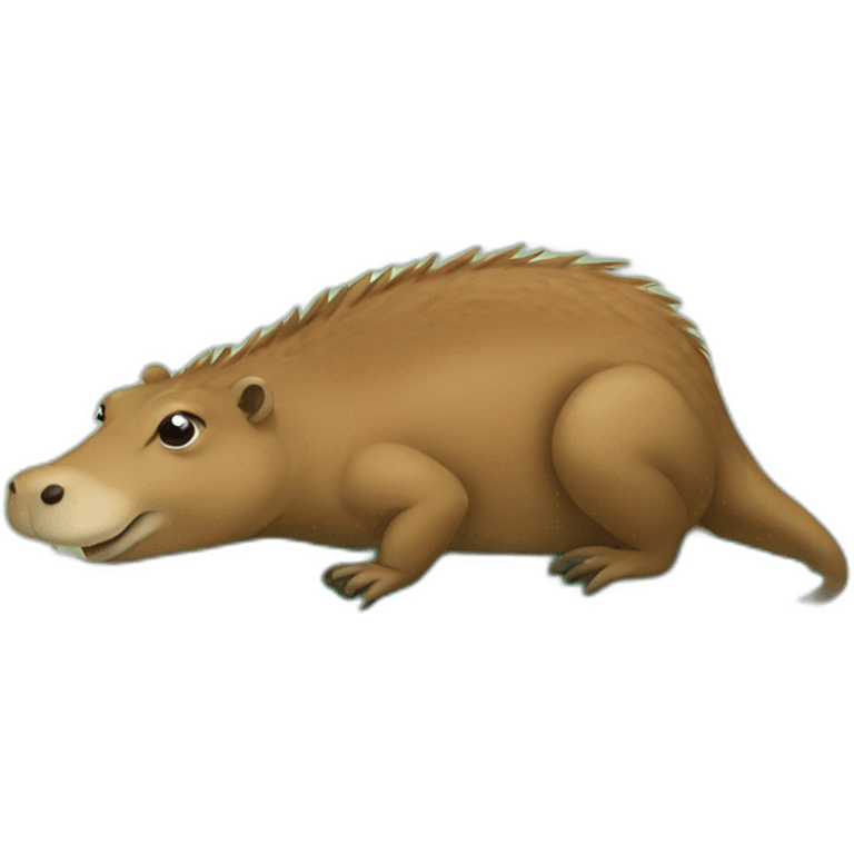 Capibara sur un crocodile emoji