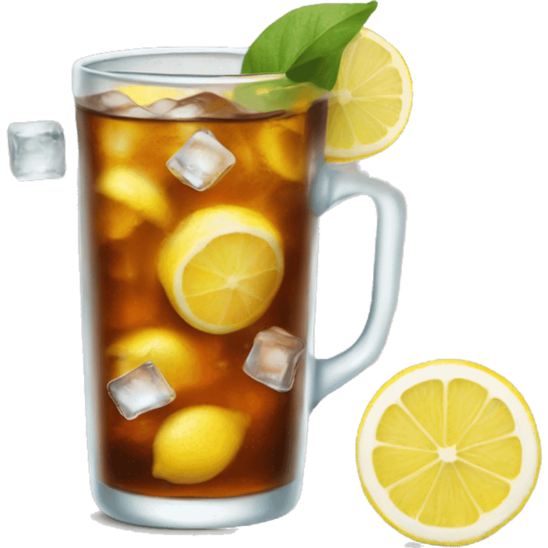 Iced tea with lemon emoji