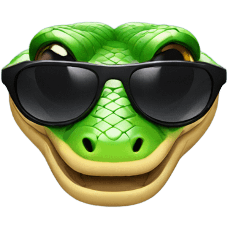 Snake with sunglasses  emoji