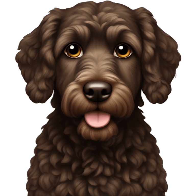 dark brown cockapoo  emoji