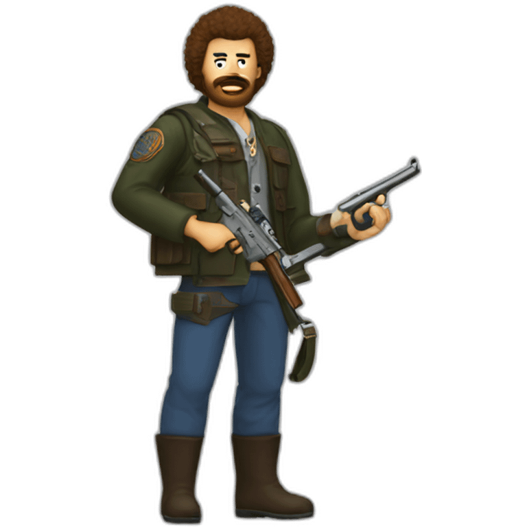 bobross with gun emoji