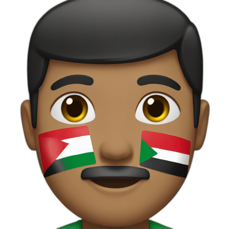 Man wearing palestine flag emoji