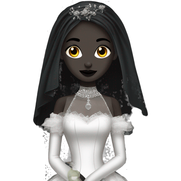 Goth bride black dress and veil emoji