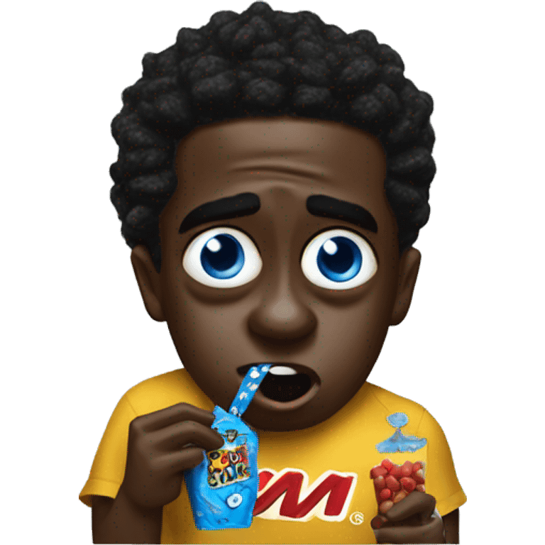 Kodak black eating one blue m&m emoji