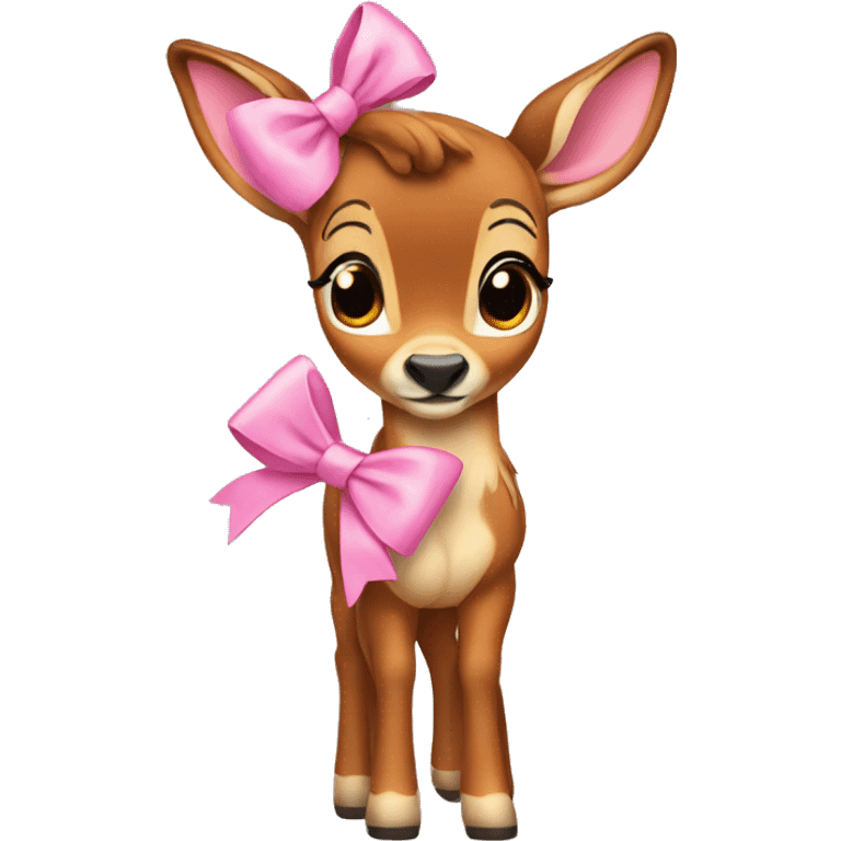 Bambi with a pink bow emoji