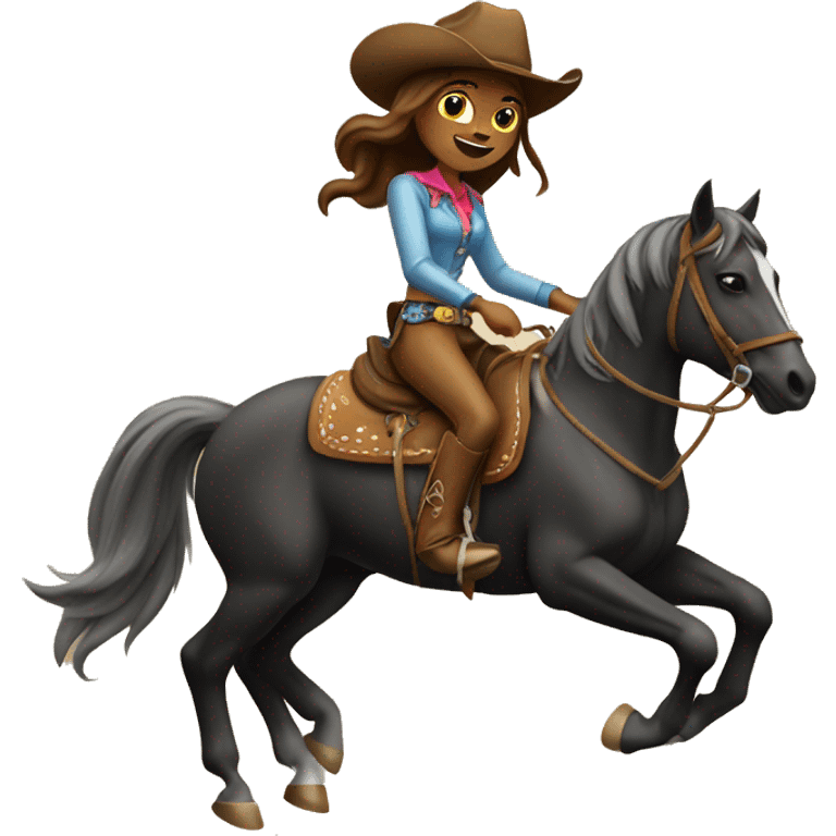 Cowgirl riding a horse emoji