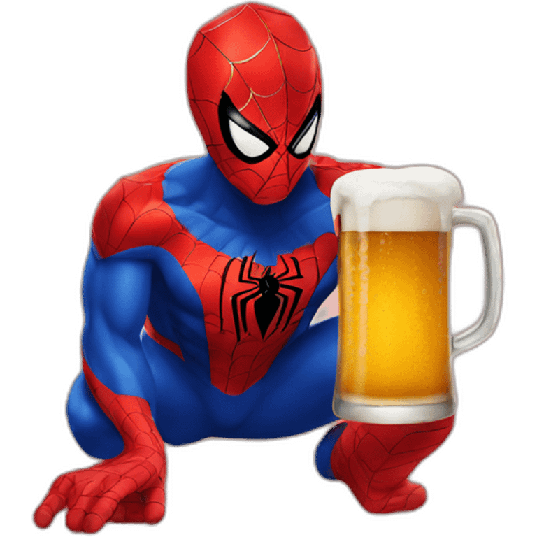 Spiderman beer emoji