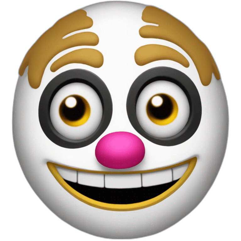 Máscara de teatro de mimo blanca con gran sonrisa y lágrimas fnaf emoji