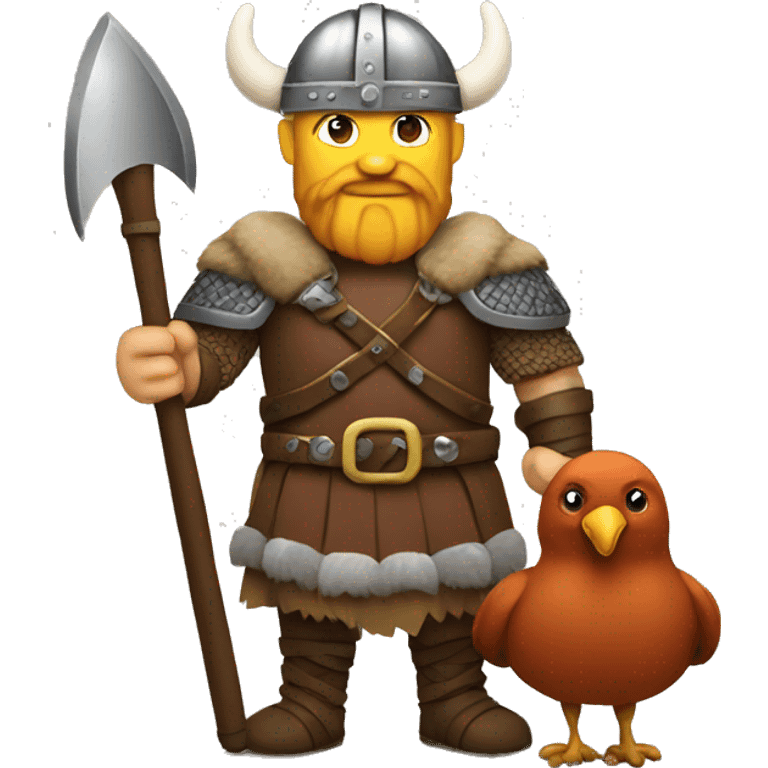 Viking with a turkey emoji