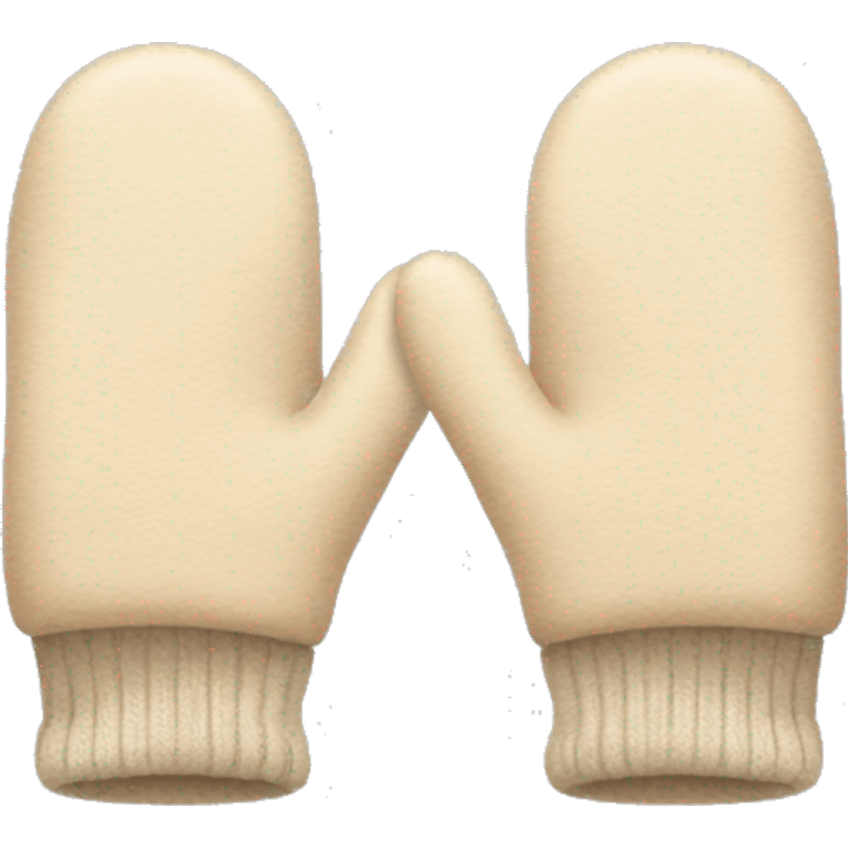 pair of beige winter mits emoji