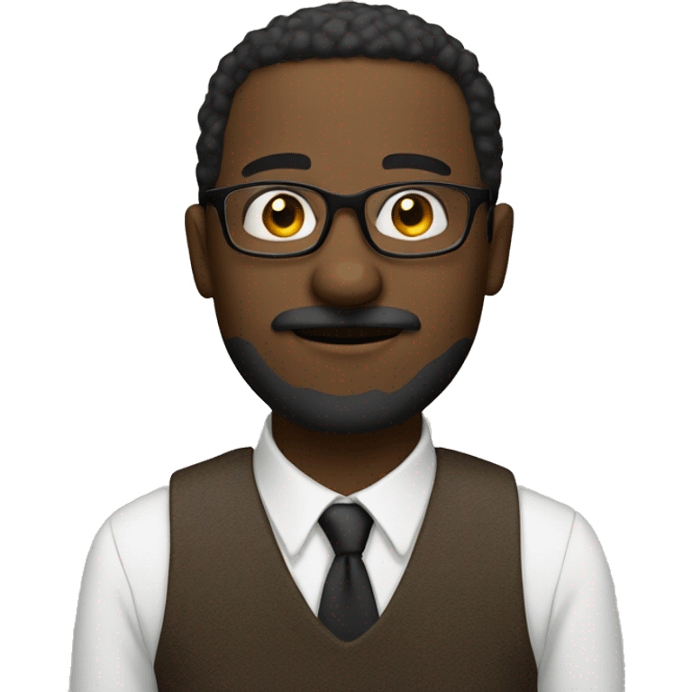 Black man with glasses mustache and carpet emoji