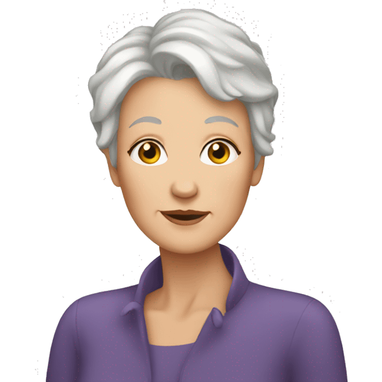 older white women short hair hand on face emoji