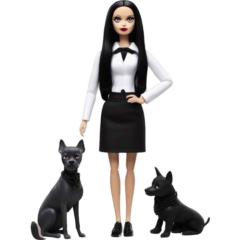 Clean look gothic beach Wednesday Addams Barbie. Creepy , show full height  emoji