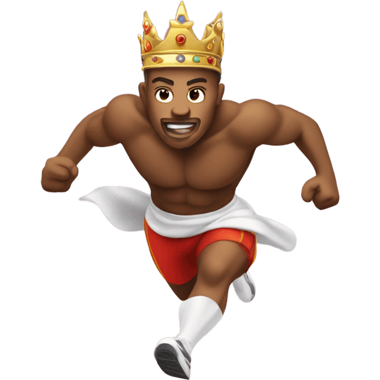 Cardio king running fast with crown emoji