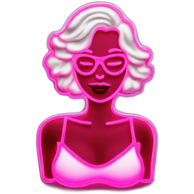 sexy woman neon sign emoji