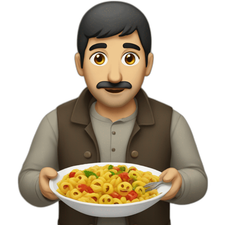 Armenian man eating khoravats  emoji