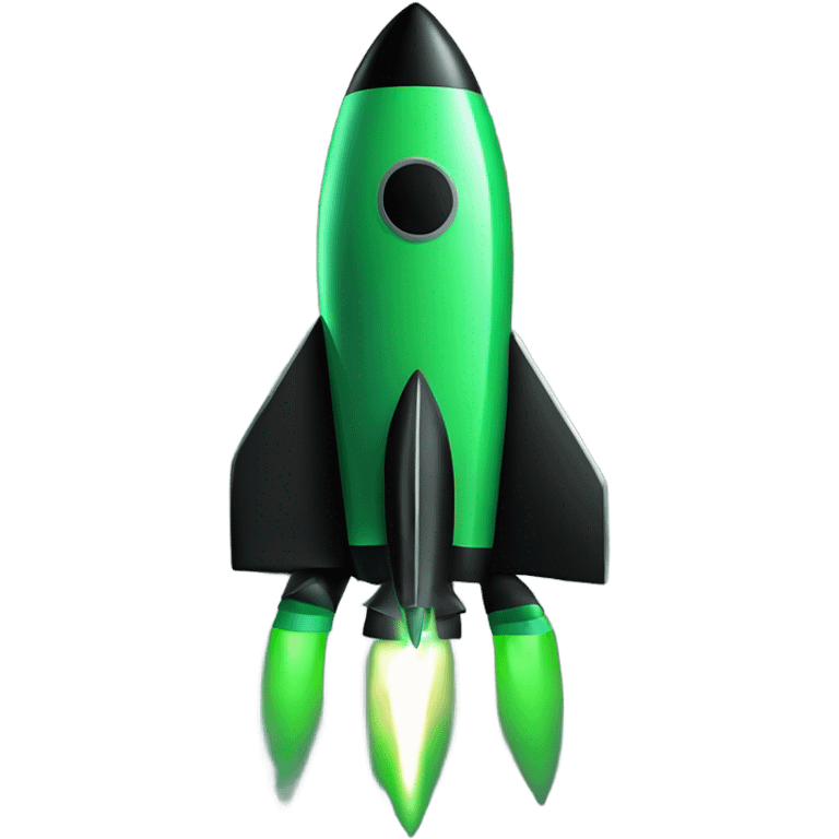 green and black rocket ship ios stile emoji