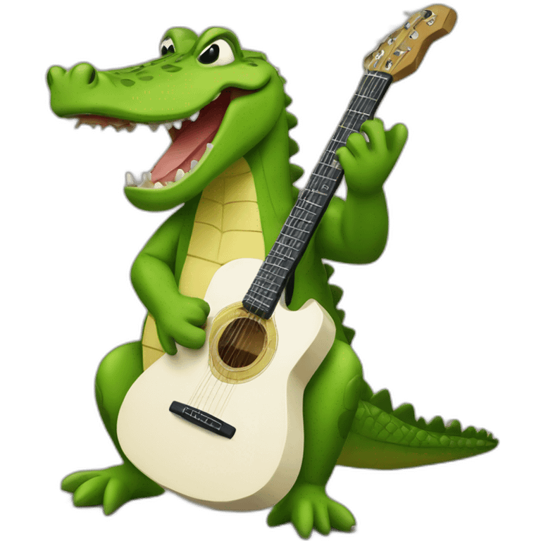 Un crocodile qui joue de la guitare emoji