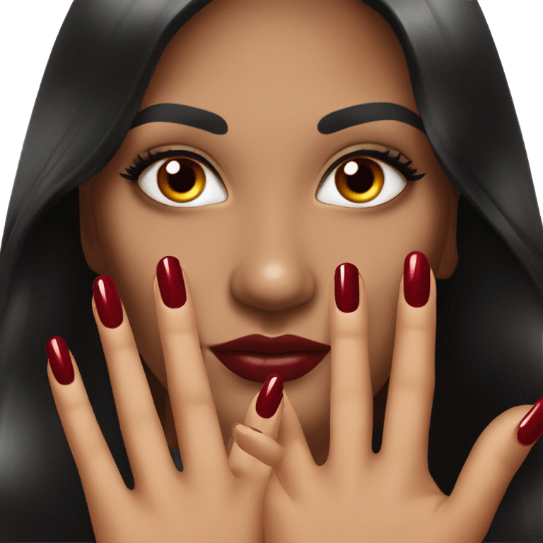 Dark red nails polish emoji