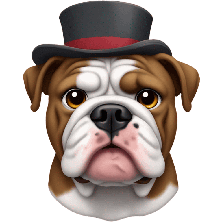 Old English bulldog wearing Alabama crimson tide fan gear emoji