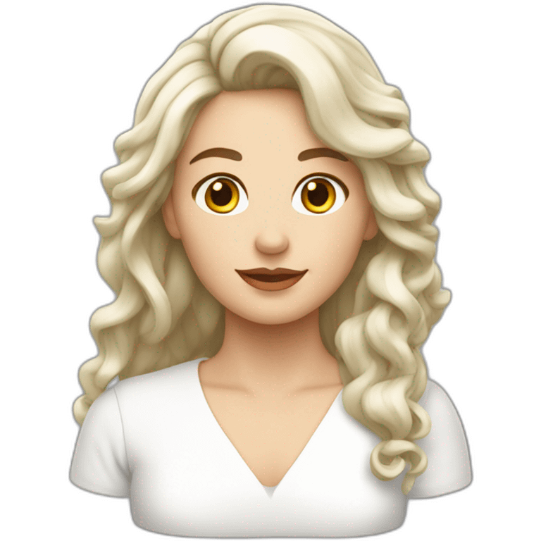 Femme blanche cheveux châtain mi long emoji