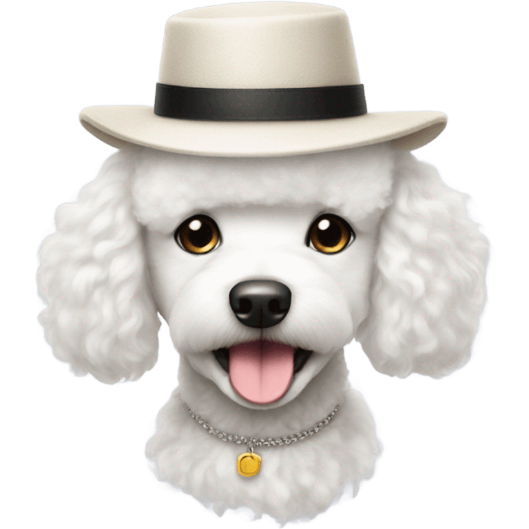 White Poodle in hat emoji