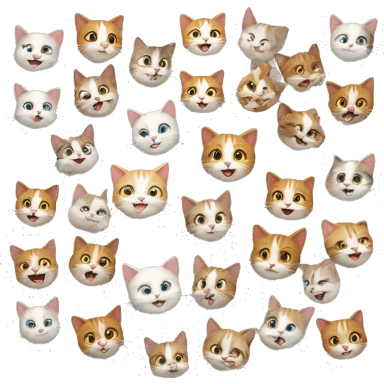 thirteen happy cats  emoji