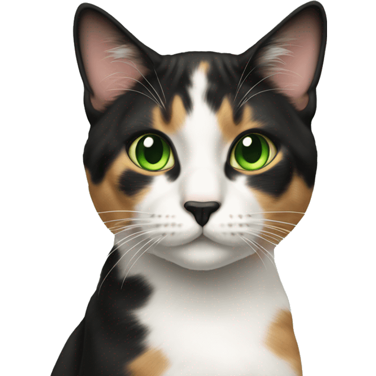 Realistic cat calico with green eyes emoji